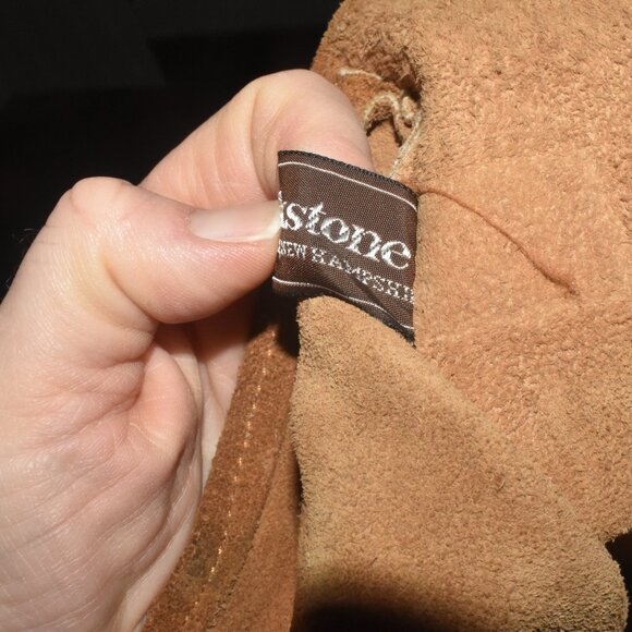 1980’s Vintage BROOKSTONE Peterborough, New Hampshirt Suede Leather Tote Bag - Picture 5 of 9